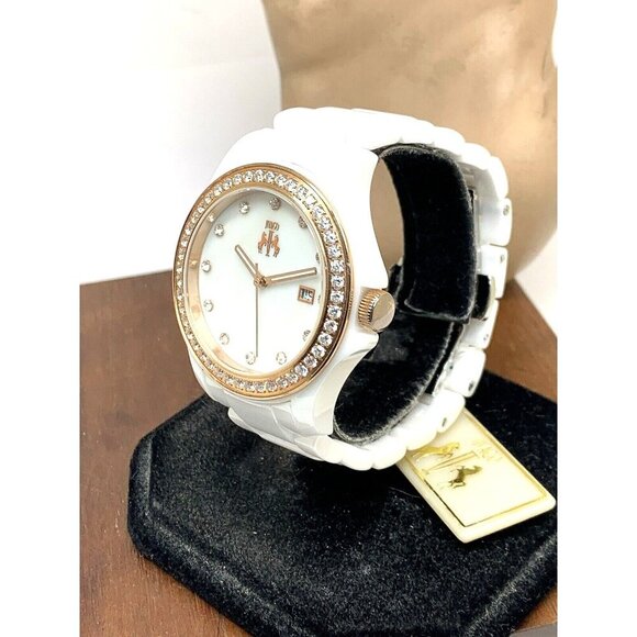 Jivago Women's Watch JV9412 Quartz Mother of Pearl Dial Rose Gold White Ceramic - Picture 2 of 14